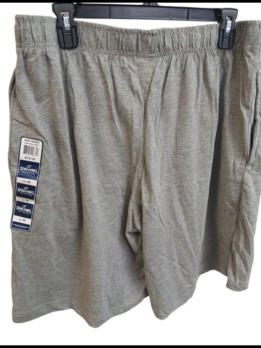 Spalding Gray Knit Athletic Shorts With Pockets & Drawstring